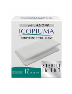 Garza compressa in tessuto non tessuto icopiuma autoadesiva 36x40cm 12 pezzi