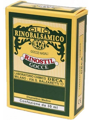 Rinostil gocce nasali flacone 30ml olio rinobalsamico per laprotezione della mucosa nasale e la pulizia delle fosse nasali