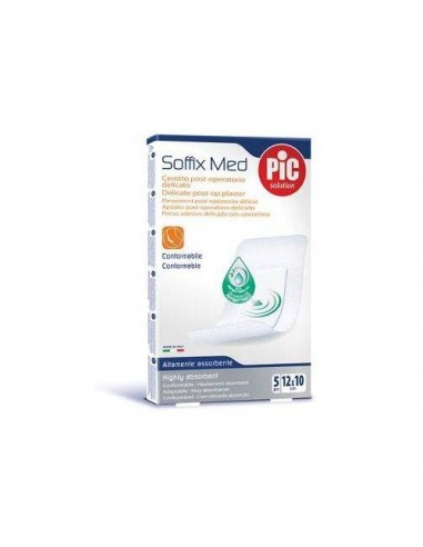 Cerotto pic soffix med in tnt con tampone centrale assorbente sterile monouso 10x12 cm antibatterico 5 pezzi