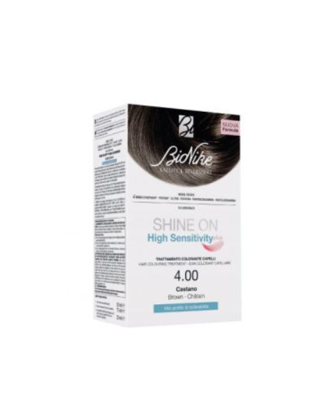 Shine on high sensitivity plus castano 4,00 rivelatore in crema 75 ml + crema colorante 50 ml