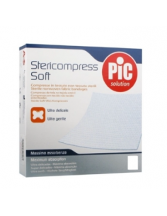 Pic stericompress soft Compresse di garza sterili in tessuto non tessuto 4 buste da 25garze tagliate