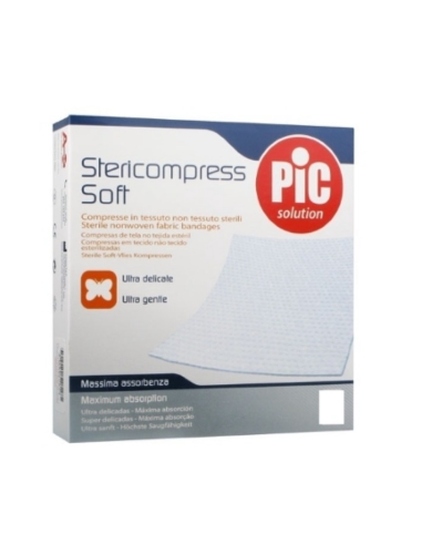 Pic stericompress soft Compresse di garza sterili in tessuto non tessuto 4 buste da 25garze tagliate