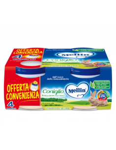 Mellin omogeneizzato coniglio 4x80 g