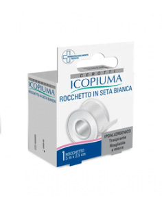 Cerotto icopiuma in rocchetto seta bianco ipoallergenico 2,5 cm x 5 m