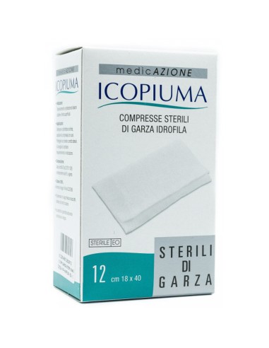 Garza compressa idrofila icopiuma 18x40cm 12 pezzi