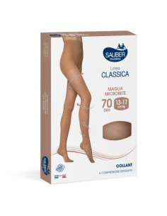 Sauber autoreggente open toe maglia liscia 70 den colore neutro beige taglia 3 linea classica