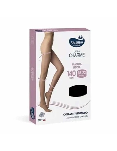 Sauber Charme - Collant Tuttonudo Compressione Graduata 140 Denari Nero Taglia 4 Sauber Charme - Collant Tuttonudo Compressione Graduata 140 Denari Nero Taglia 4