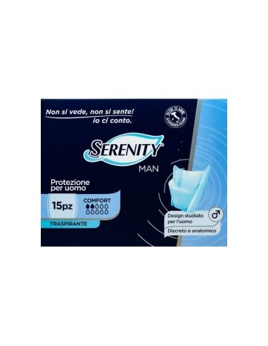 Pannolino serenity light man comfort con adesivo o altro fissaggio 15 pezzi