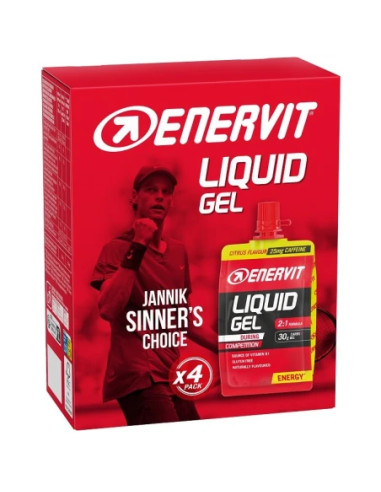 Enervit Sport Liquid Gel Citrus Energizzante sportivi con caffeina 4 pezzi x 60 ml Enervit Sport Liquid Gel Citrus Energizzante sportivi con caffeina 4 pezzi x 60 ml