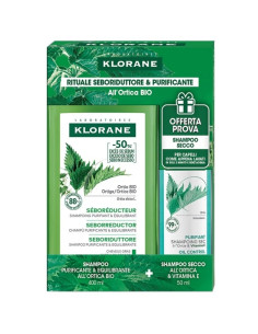 Klorane Kit Ortica Shampoo Purificante&equilibrante Ortica 400 Ml + Shampoo Secco Ortica&vitamina E 50 Ml