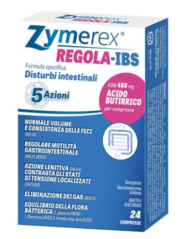 Zymerex regola-ibs integratore per i disturbi intestinali 24 compresse