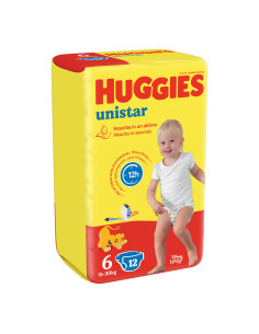Huggies unistar base 6 pannolino 6 confezioni da 12 pezzi