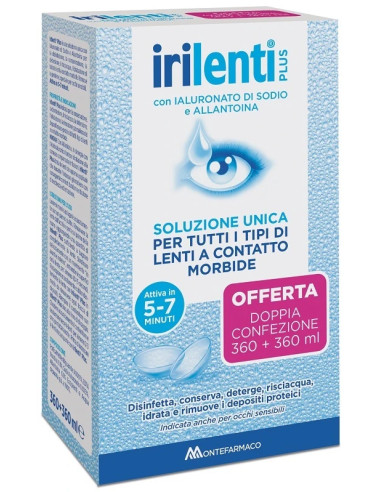 Irilenti plus soluzione unica per lenti a contatto 360ml + 360ml