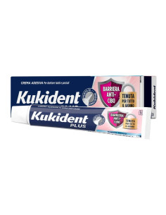 Kukident Plus Barriera Anti-Cibo MAXI Crema Adesiva per Dentiere Totali e Parziali Sapore Fresco, 47g