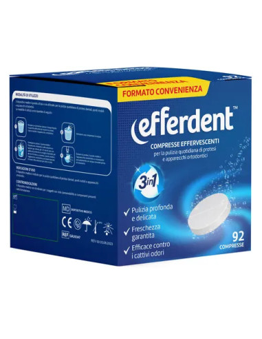 Efferdent 92 Compresse Effervescenti Protesi/Apparecchi Ortodontici