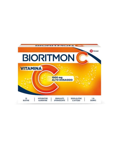 Bioritmon - C Vitamima C 1000mg Integratore Difese Immunitarie, 10 bustine effervescenti