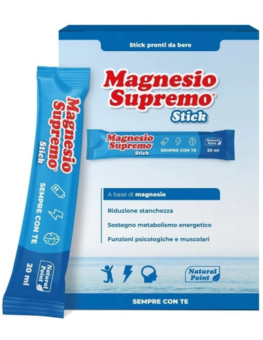 Natural Point Magnesio Supremo Integratore Alimentare, 20 Stick