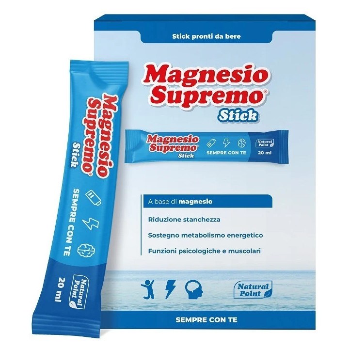 Natural Point Magnesio Supremo Integratore Alimentare, 20 Stick