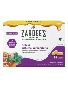 Zarbee's Caramelle per Gola Irritata e Sistema Immunitario Gusto Classico 24 Pastiglie