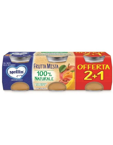 Mellin Omogeneizzato Frutta Mix 3x100g 4Mesi+
