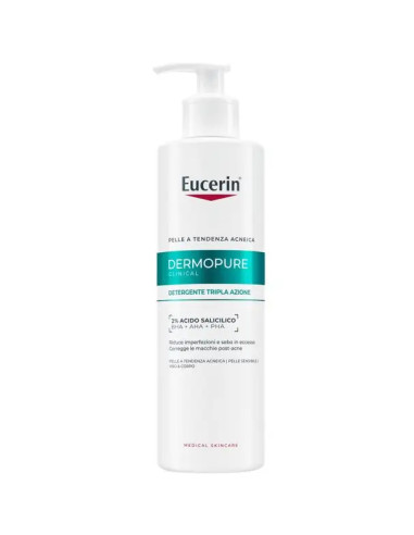 Eucerin Dermopure Clinical Gel Detergente Tripla Azione 400ml