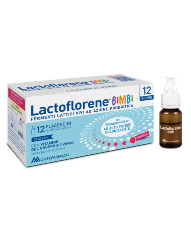 Lactoflorene Bimbi Integratore di Fermenti Lattici, 12 flaconcini
