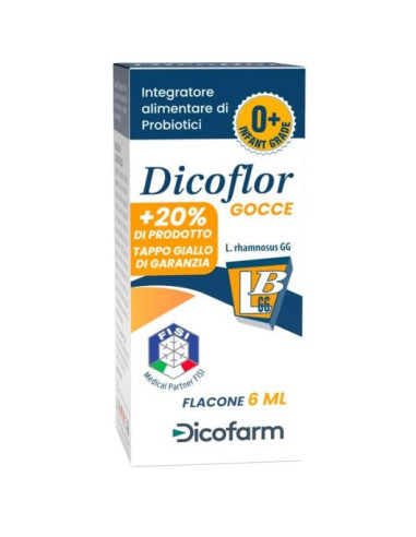 Dicoflor Gocce 6 ml Integratore Probiotici Flora Batterica Senza Glutine