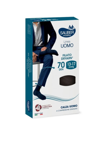 Sauber Pharma Uomo Calza Dryarn 70 Denari Nero Taglia L/xl