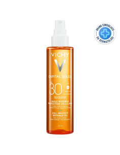 Vichy capital soleil cell protect spf 30 olio invisibile viso corpo capelli 200ml