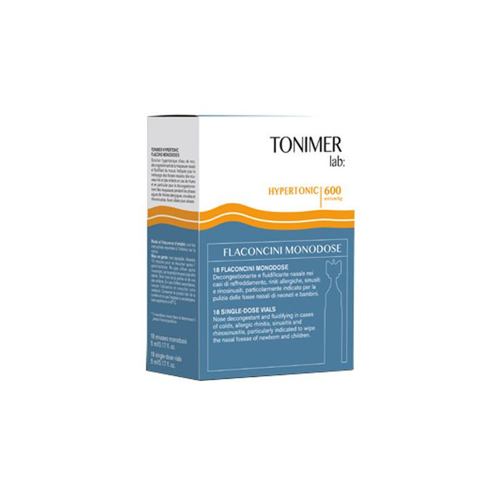Tonimer Lab Hypertonic soluzione ipertonica decongestionante e fluidificante nasale 18 flaconcini monodose