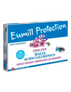 Eumill protection stress visivi gocce oculari con malva e acido ialuronico in formato monodose 10 flaconcini