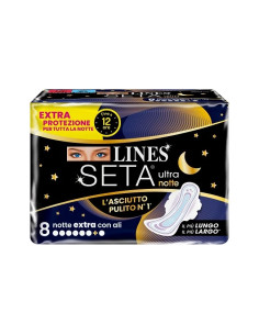 Lines Seta Ultra Assorbenti Notte 8 Pezzi