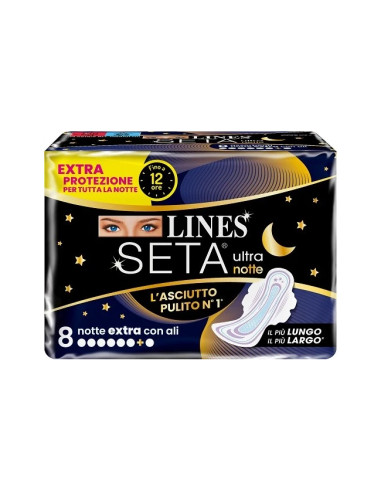 Lines Seta Ultra Assorbenti Notte 8 Pezzi