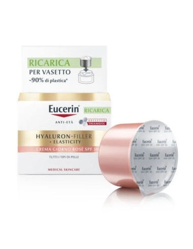 Eucerin Hyaluron Filler + Elasticity - Crema Rosè Anti Età Giorno SPF30 Refill, 50ml