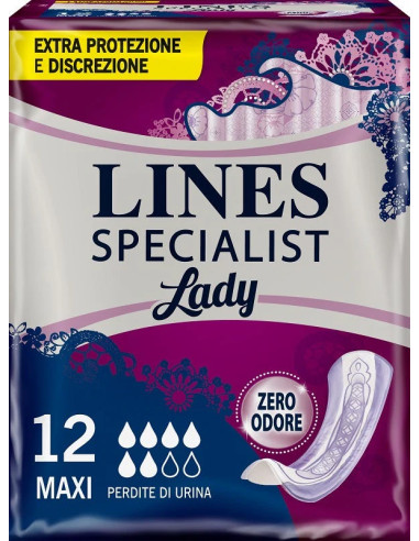 Lines Specialist Maxi Assorbenti Incontinenza 12 Pezzi